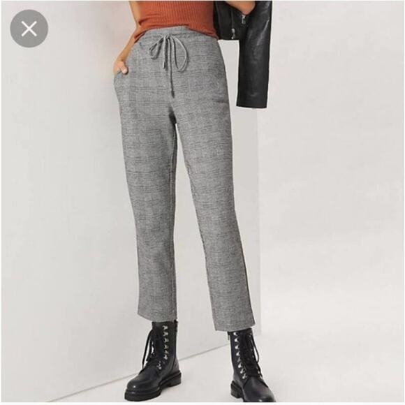 Maeve By Anthropologie Bettie Tapered High Rise Plaid Jogger Pant - Picture 1 of 9